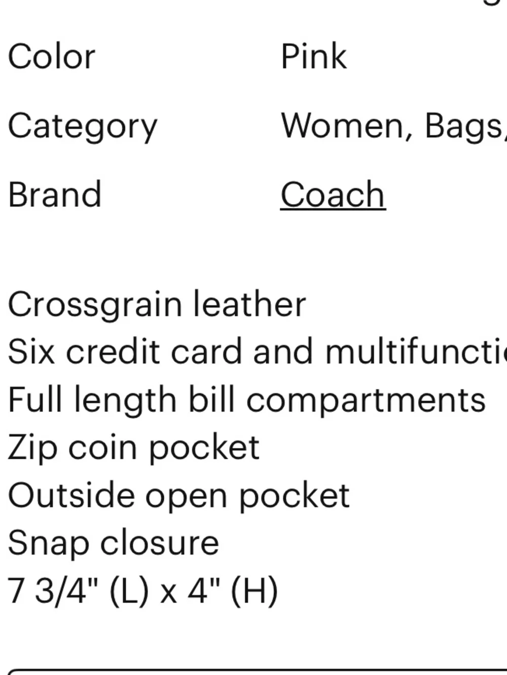 Coach elegant blush